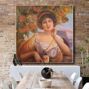 نقاشی رنگ روغن دختر