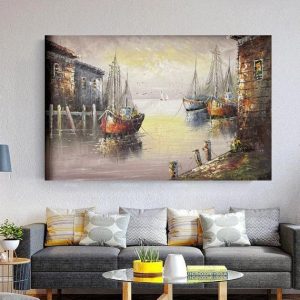 نقاشی بندرگاه اثر مریم منصوری نقاش