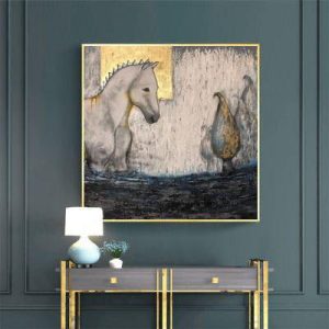 نقاشی اسب سفید اثر مریم منصوری
